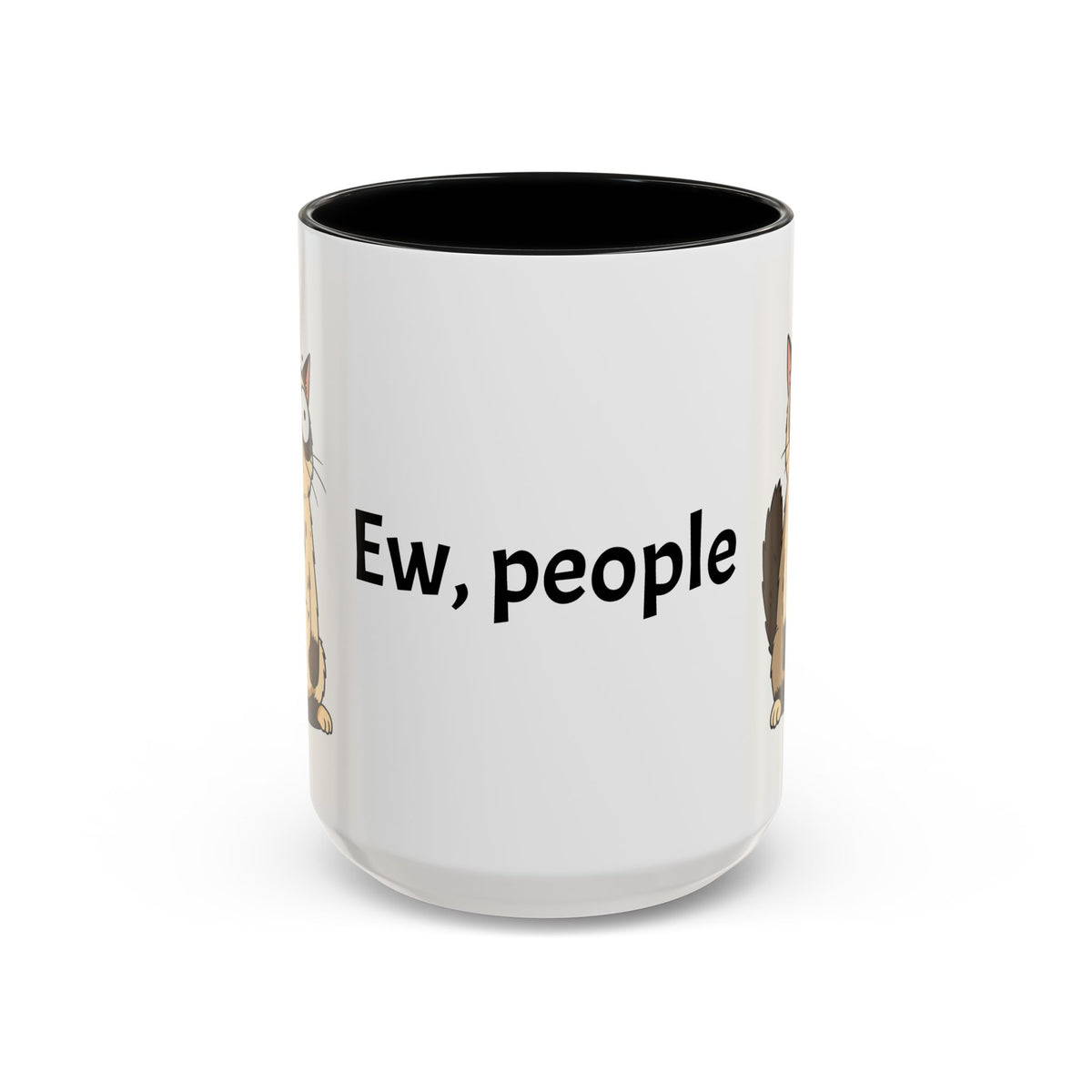 Ew people cat coffee mug funny sarcastic introvert gift black accent cup 11 15oz