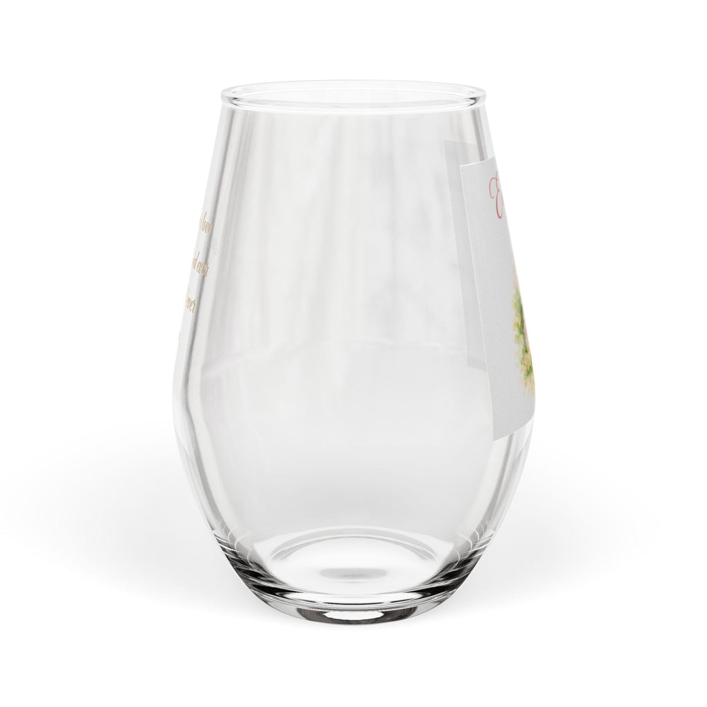 Engaged 2026 Watercolor chapel I'm gonna love you forever Amen quote wine glass