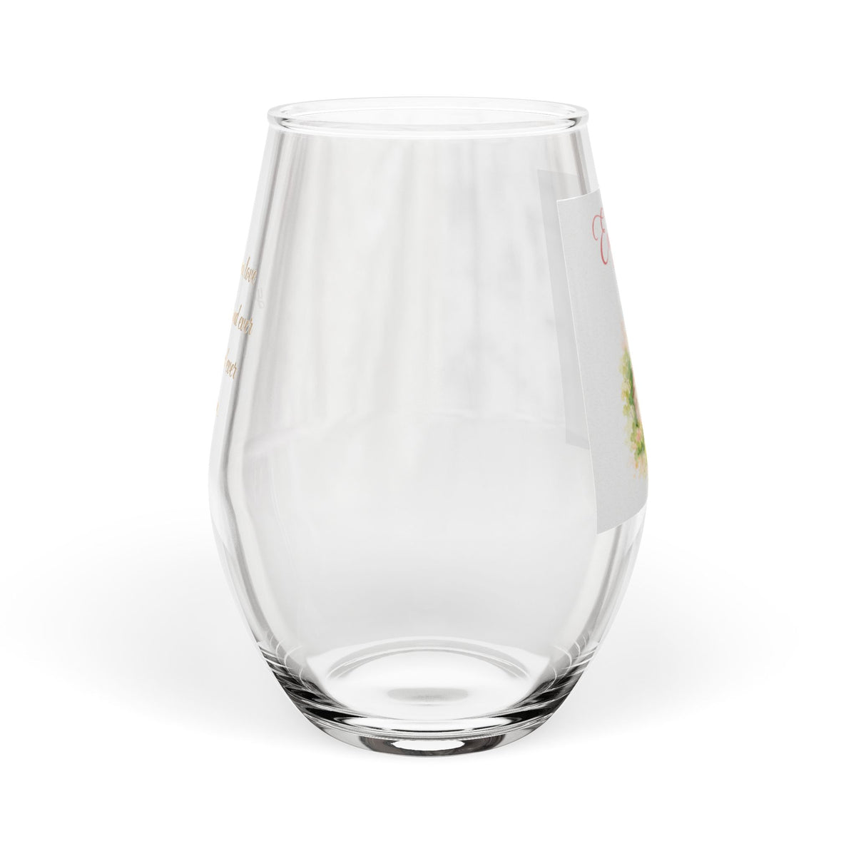 Engaged 2026 Watercolor chapel I'm gonna love you forever Amen quote wine glass