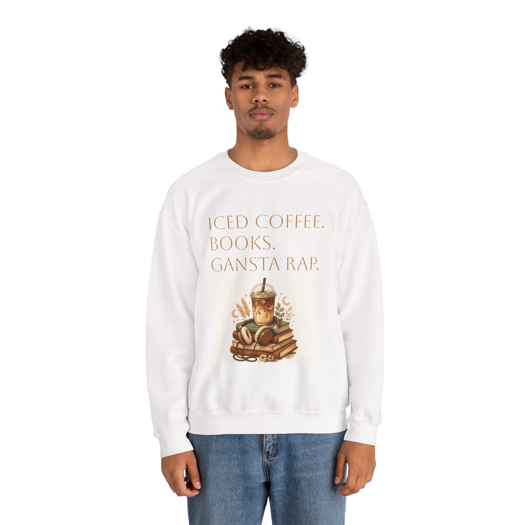 Iced Coffee Books Gangsta Rap Sweatshirt Graphic pullover long sleeve cozy gift