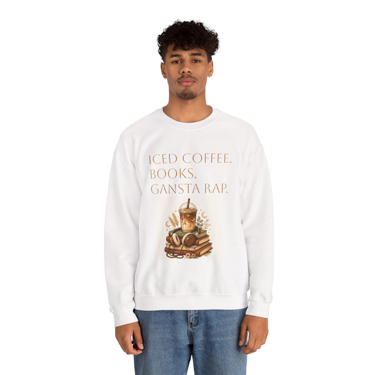 Iced Coffee Books Gangsta Rap Sweatshirt Graphic pullover long sleeve cozy gift
