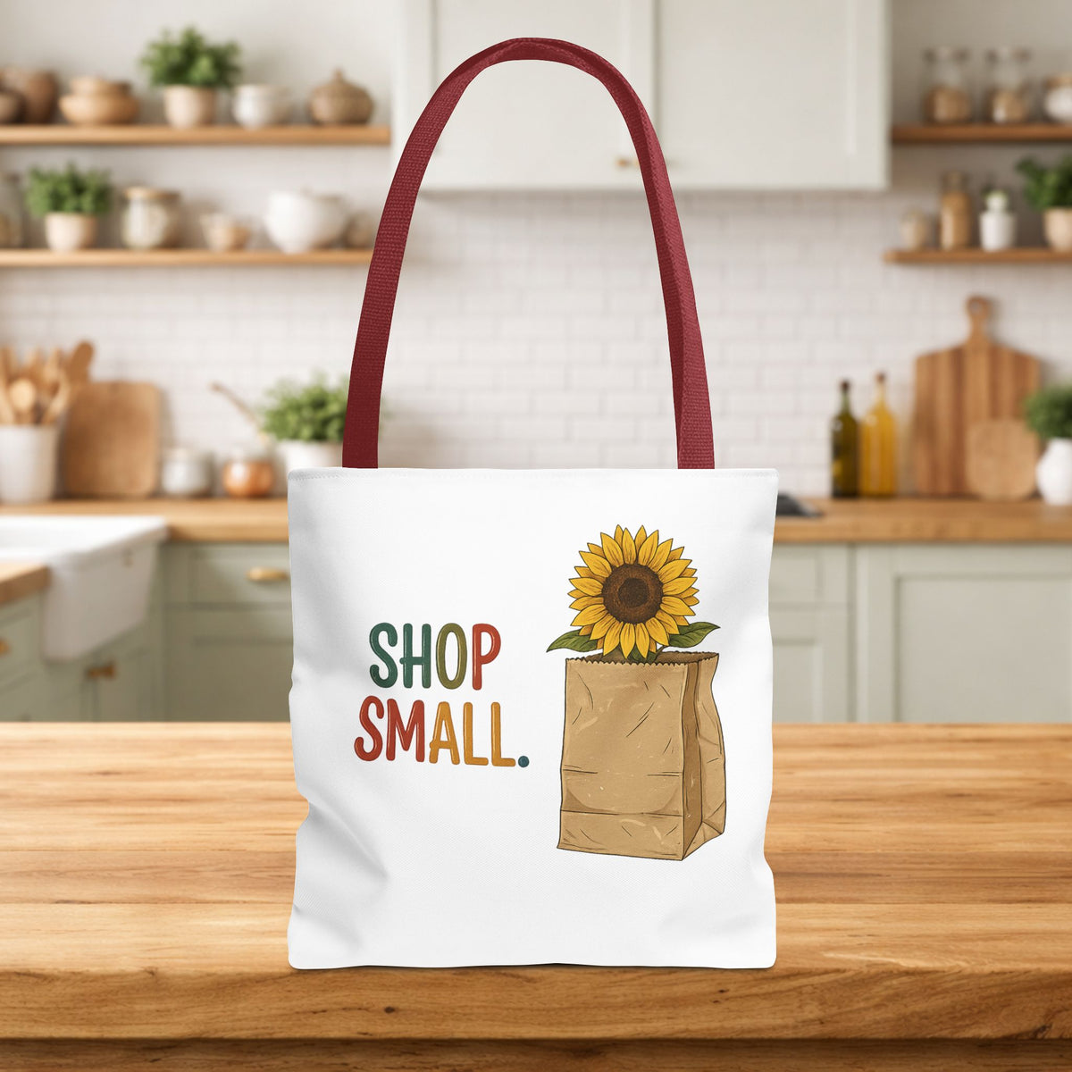 Shop Small Sunflower Tote Bag | farmers market canvas bag | 13" x 13"