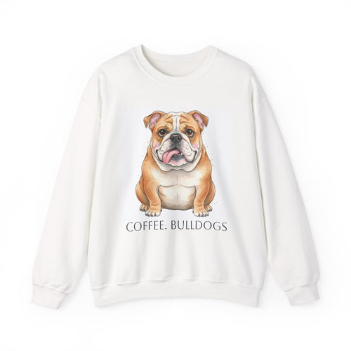 Bulldog sweatshirt coffee and bulldogs comfy pullover dog lover gift coffee