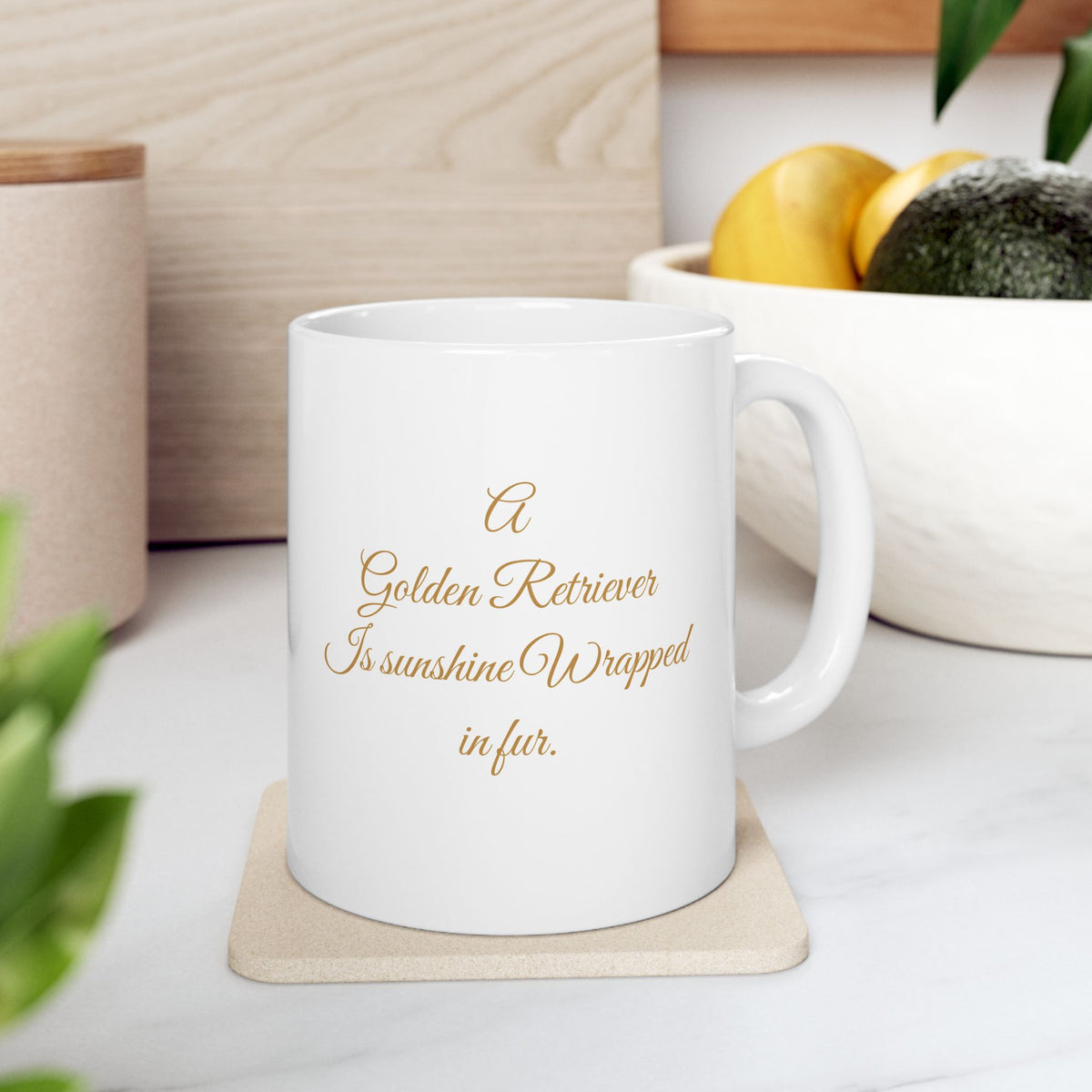 Golden Retriever coffee Mug Sunshine wrapped in fur quote dog lover gift