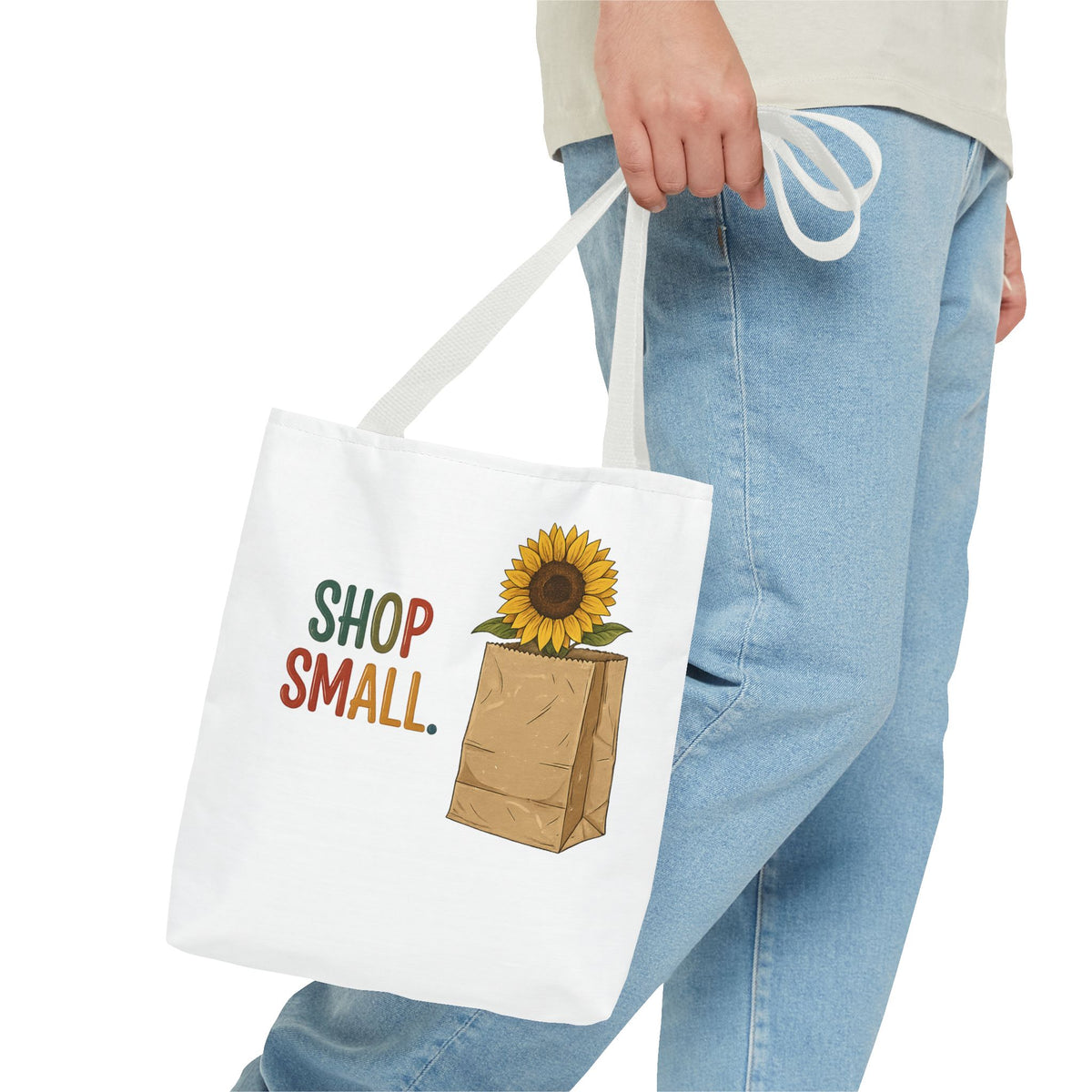 Shop Small Sunflower Tote Bag | farmers market canvas bag | 13" x 13"