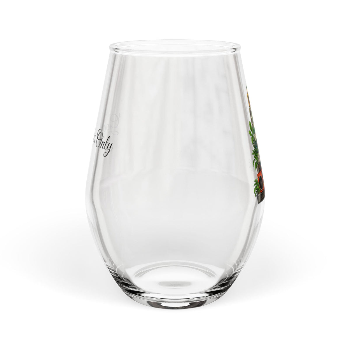 Good Vibes Only stemless wine glass 11.75oz retro boombox plant art gift