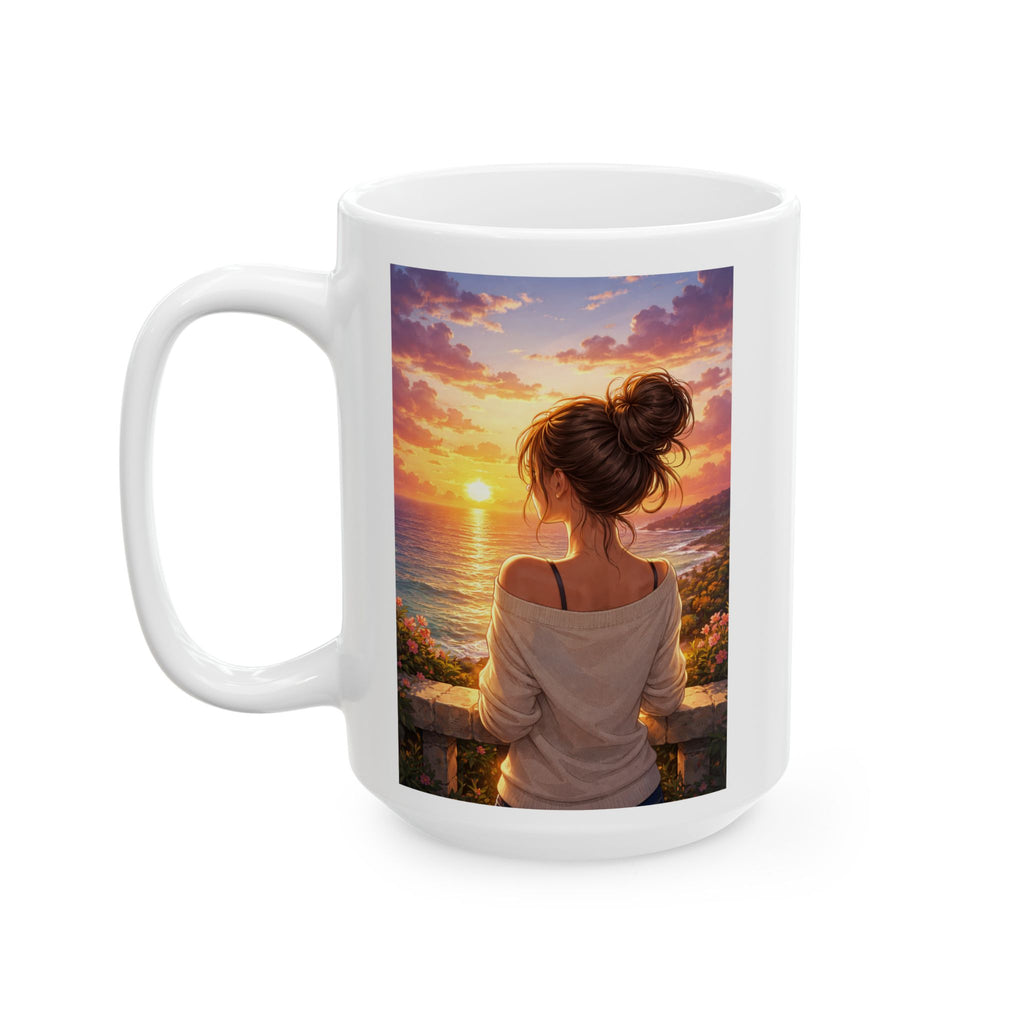 Sunset beach serenity coffee mug enjoy the small moments in life inspirational