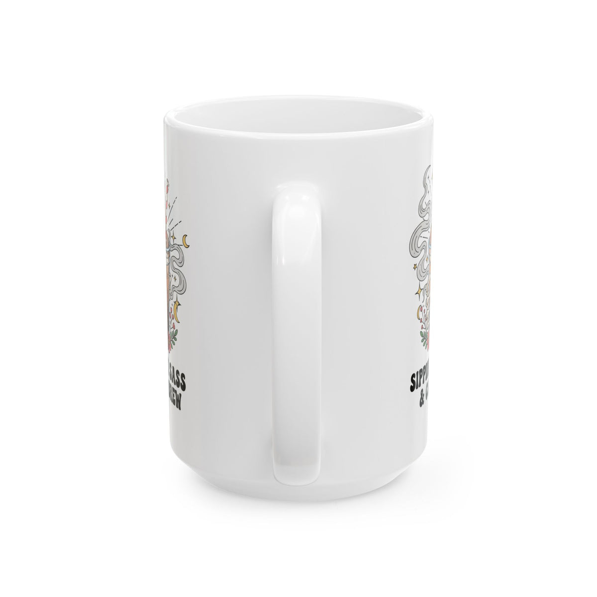 skull and cold brew coffee mug | sippin on sass and coldbrew | 11oz 15oz