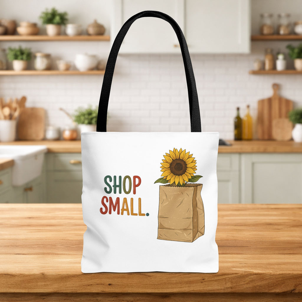 Shop Small Sunflower Tote Bag | farmers market canvas bag | 13" x 13"