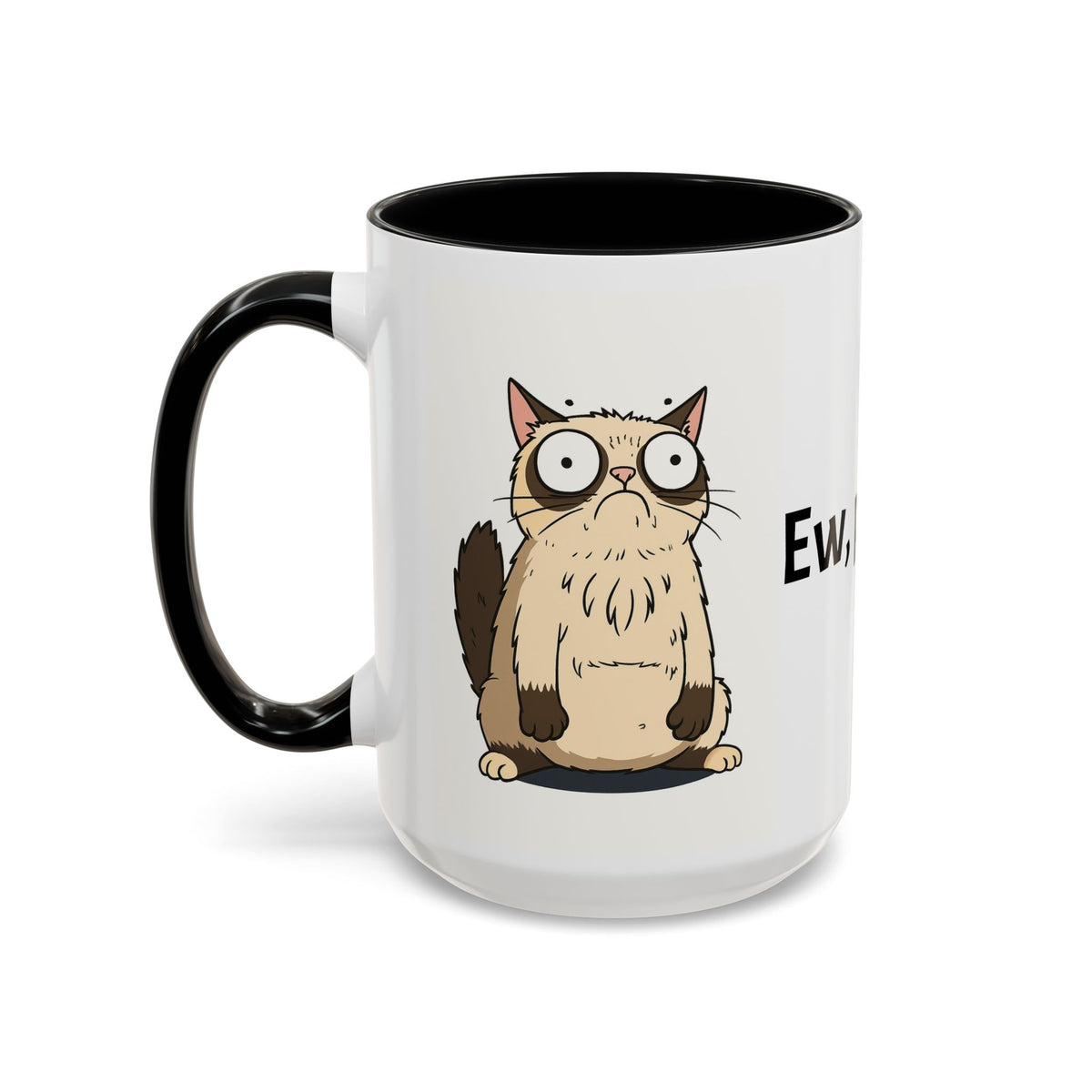 Ew people cat coffee mug funny sarcastic introvert gift black accent cup 11 15oz