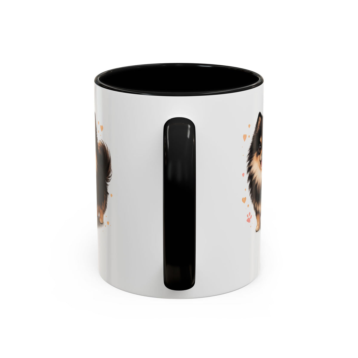 Pomeranian coffee mug little floof big love black and tan pom dog  11oz 15oz
