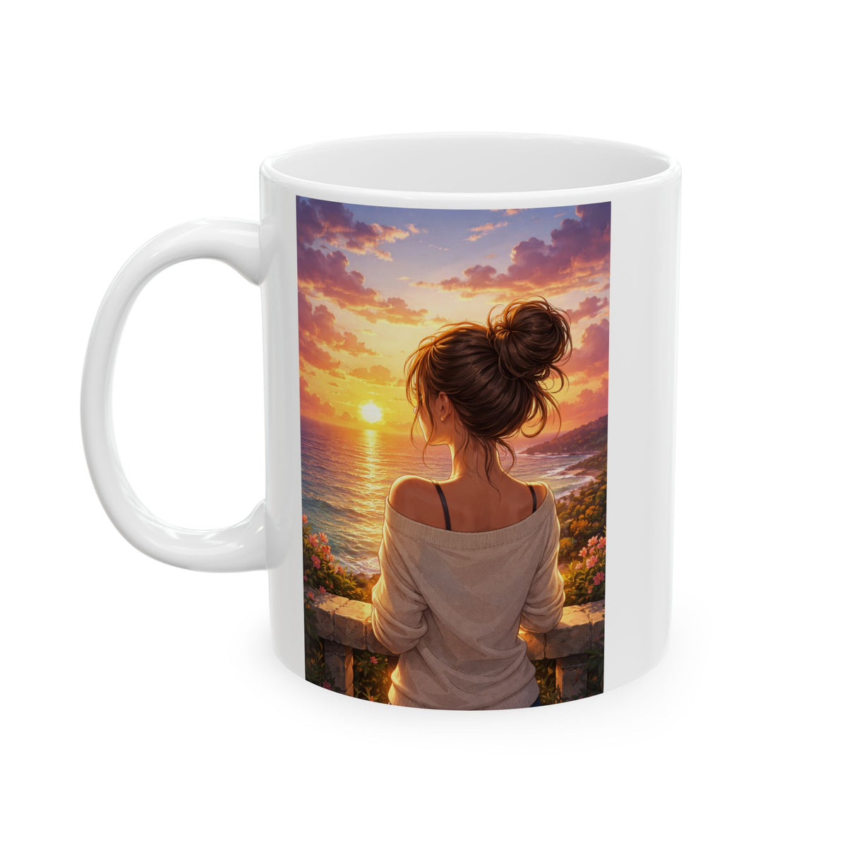 Sunset beach serenity coffee mug enjoy the small moments in life inspirational