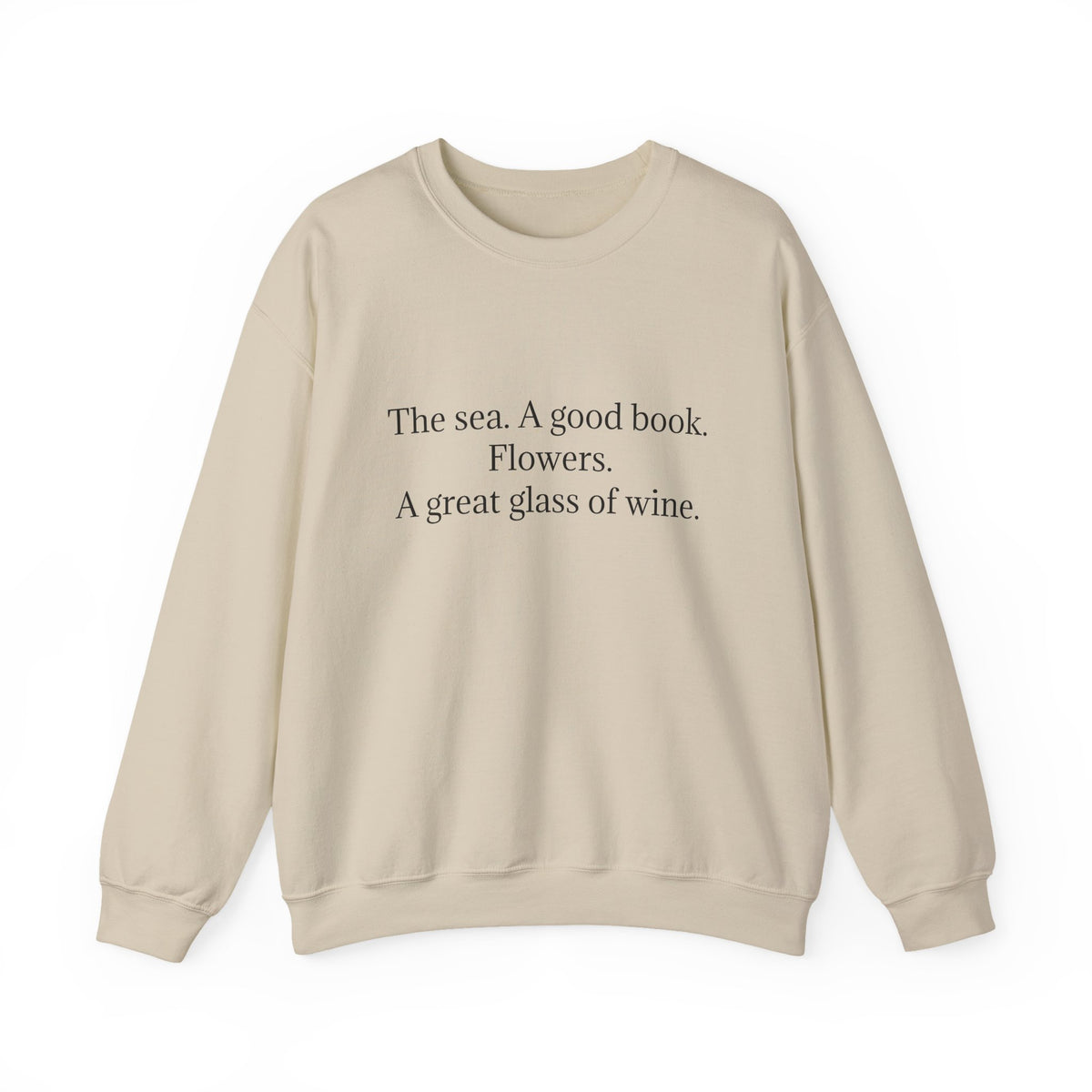 Minimalist sweatshirt the sea A good book flowers wine coastal aesthetic comfy