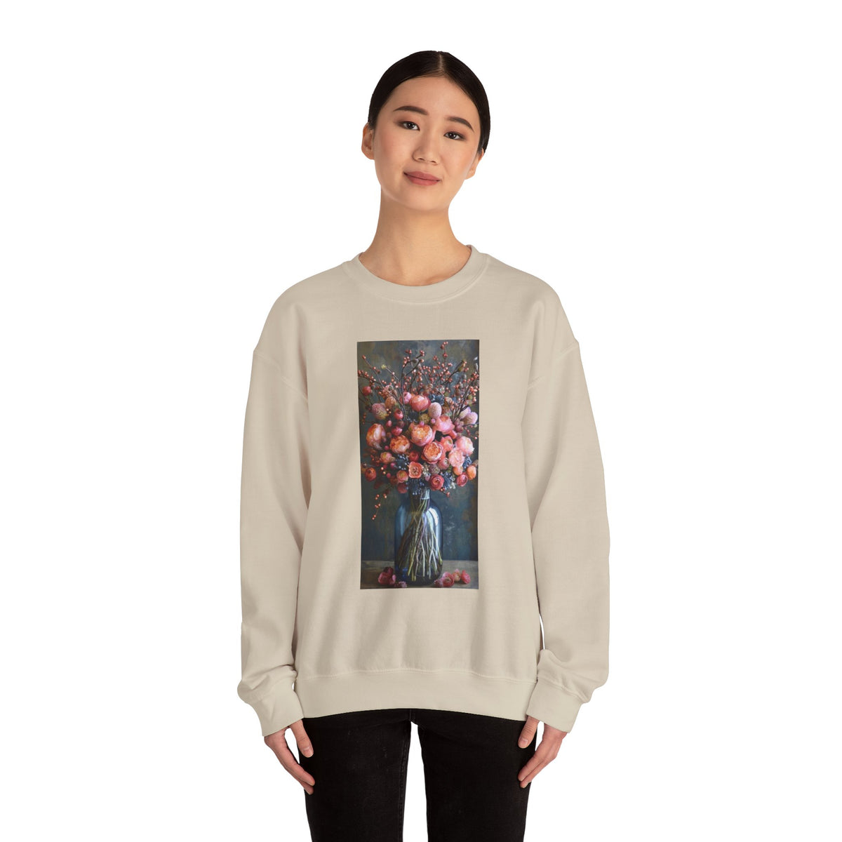 Fine Art Floral still life sweatshirt graphic pullover wild at heart quote