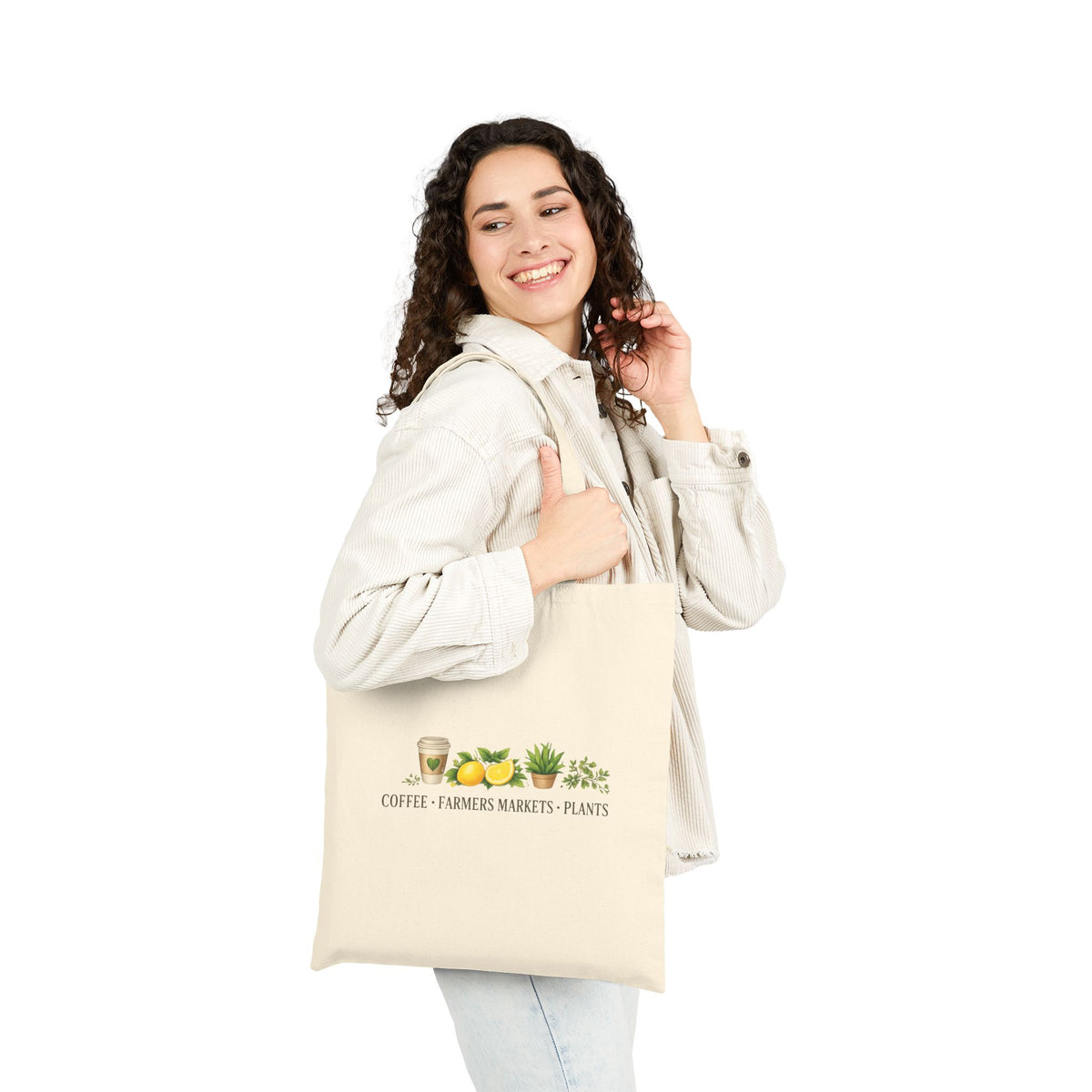 Coffee Farmers Markets Plants canvas tote eco-friendly reusable shopping gift