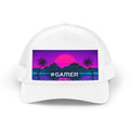 #GAMER Retro Sunset Trucker Hat | Vaporwave Palm Trees | 2 colors available