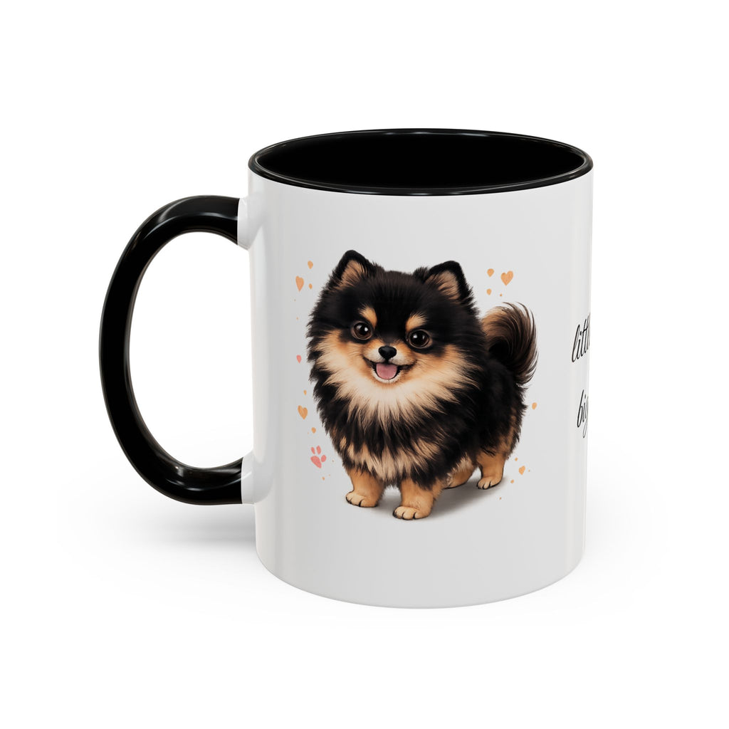 Pomeranian coffee mug little floof big love black and tan pom dog  11oz 15oz
