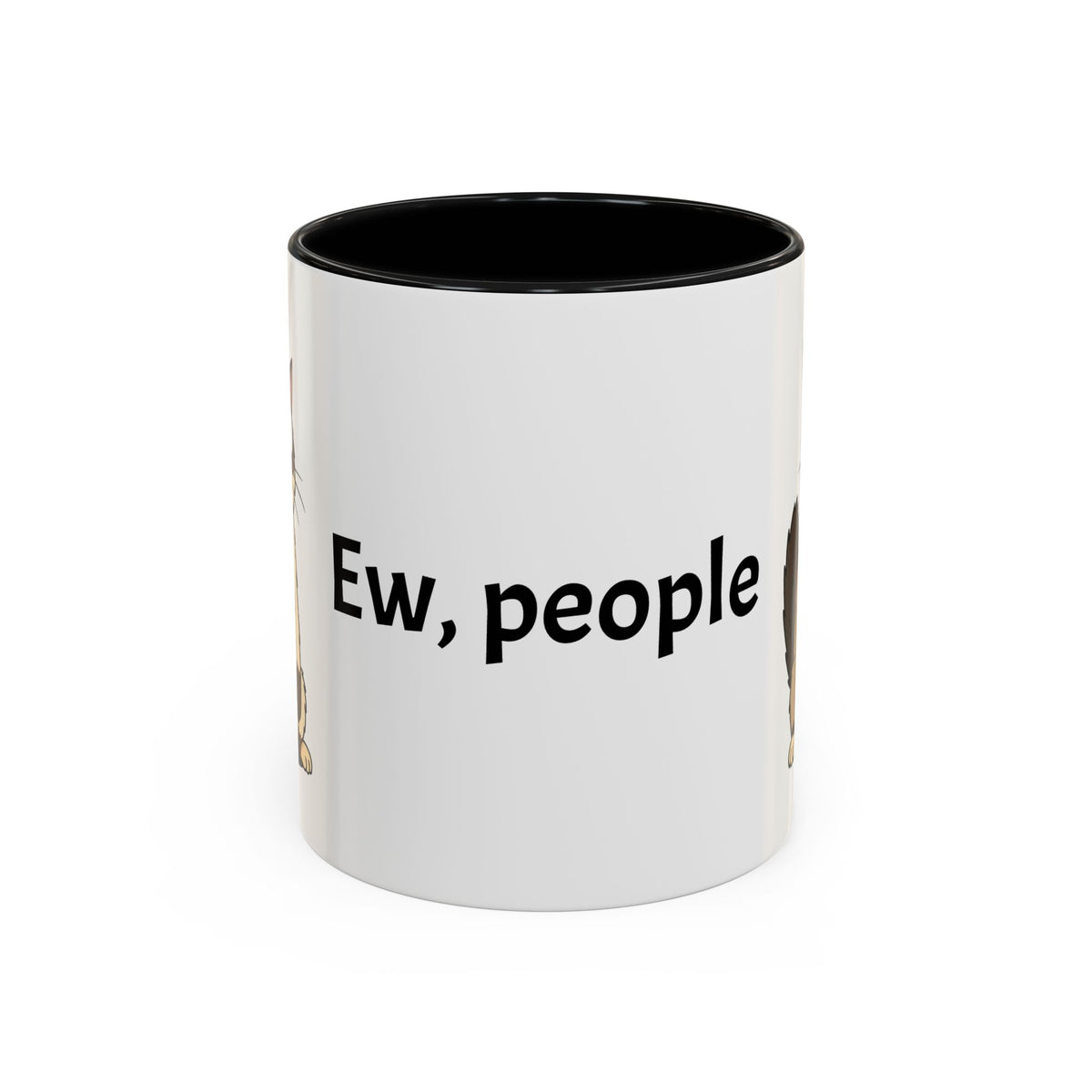 Ew people cat coffee mug funny sarcastic introvert gift black accent cup 11 15oz