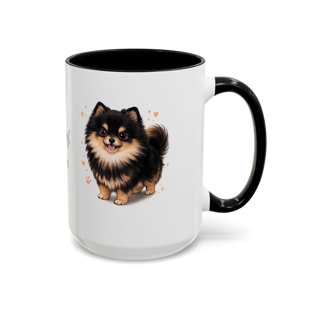 Pomeranian coffee mug little floof big love black and tan pom dog  11oz 15oz