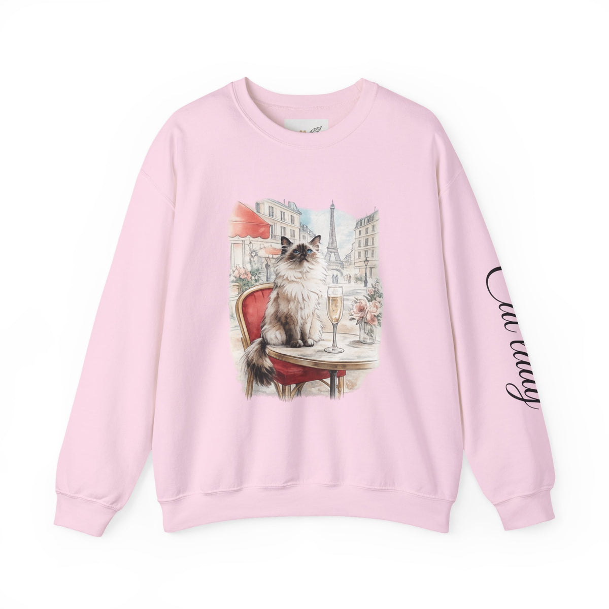 Paris cafe cat sweatshirt Eiffel tower graphic pullover s-5xl