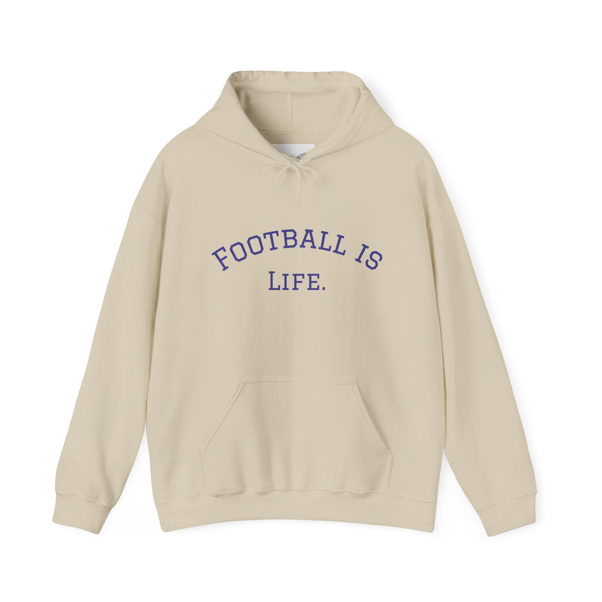 Football is Life Hoodie white collegiate graphic sweatshirt game day pullover