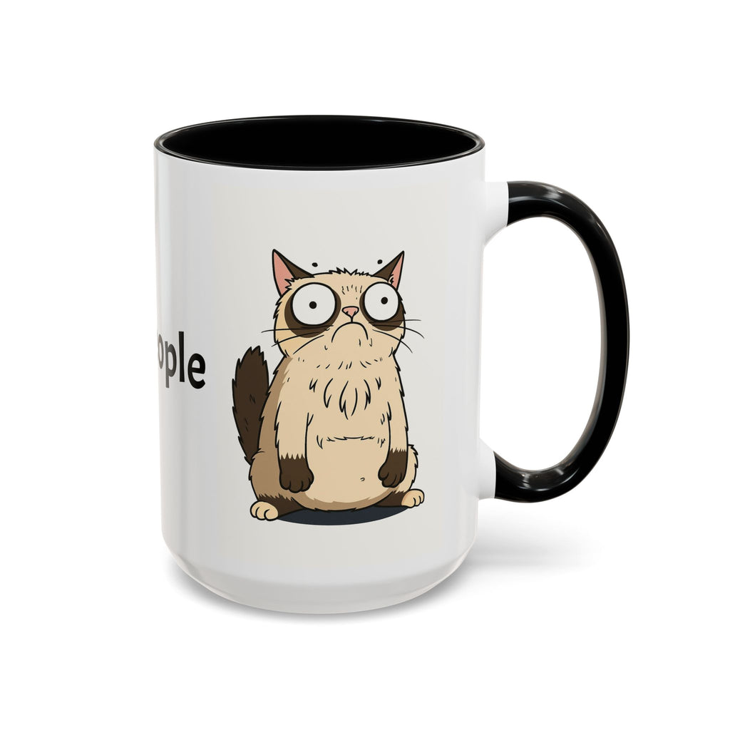 Ew people cat coffee mug funny sarcastic introvert gift black accent cup 11 15oz