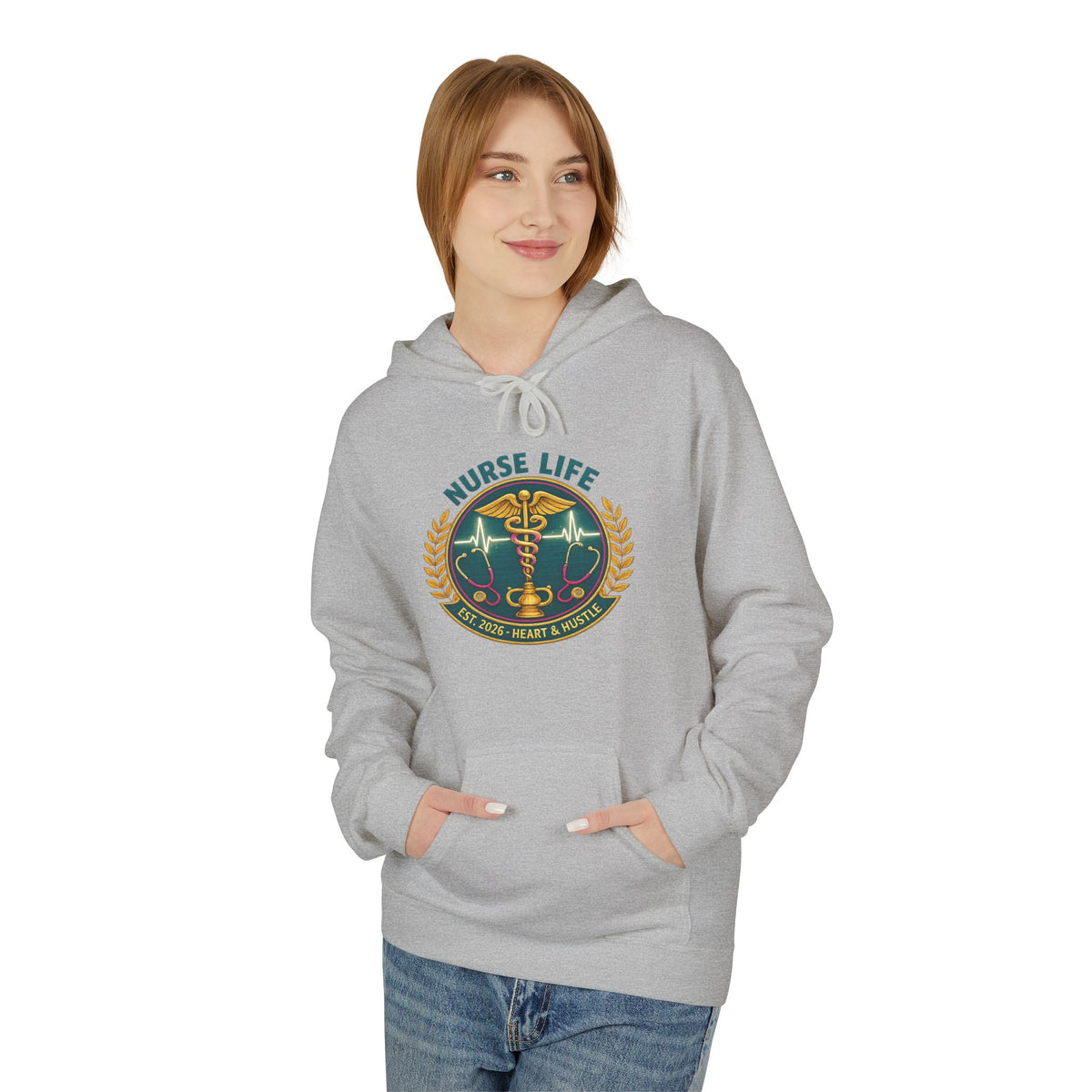 Nurse life hoodie 2026 grad gift nursing student sweatshirt heart & hustle