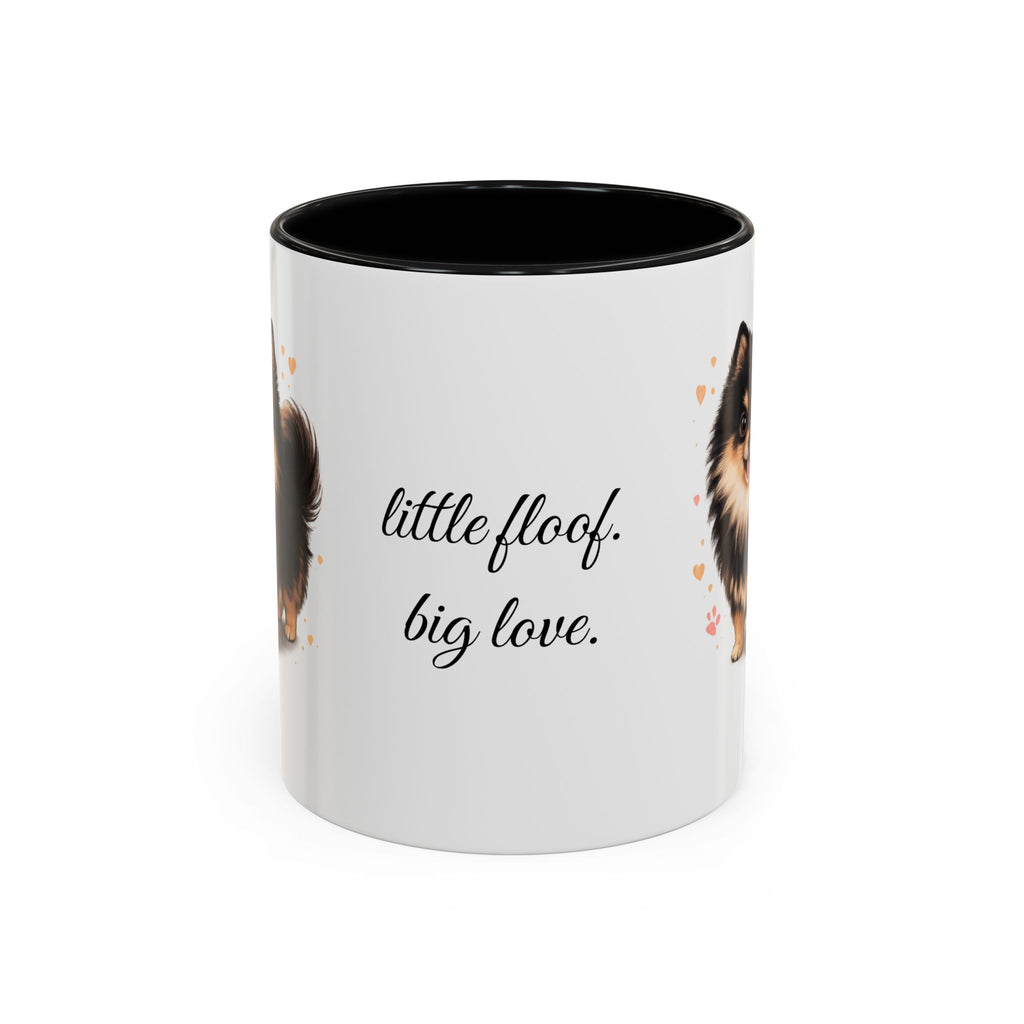 Pomeranian coffee mug little floof big love black and tan pom dog  11oz 15oz