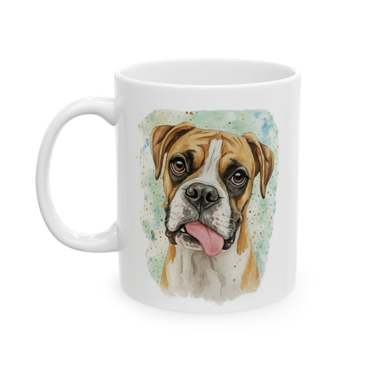 Boxer Dog Watercolor mug | powered by boxer wiggles quote | 11oz 15oz