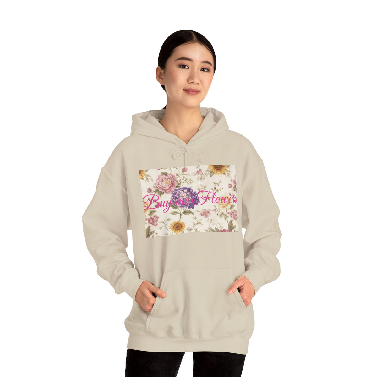 Buy me flowers hoodie | comfy sweatshirt | floral design Small-5xl