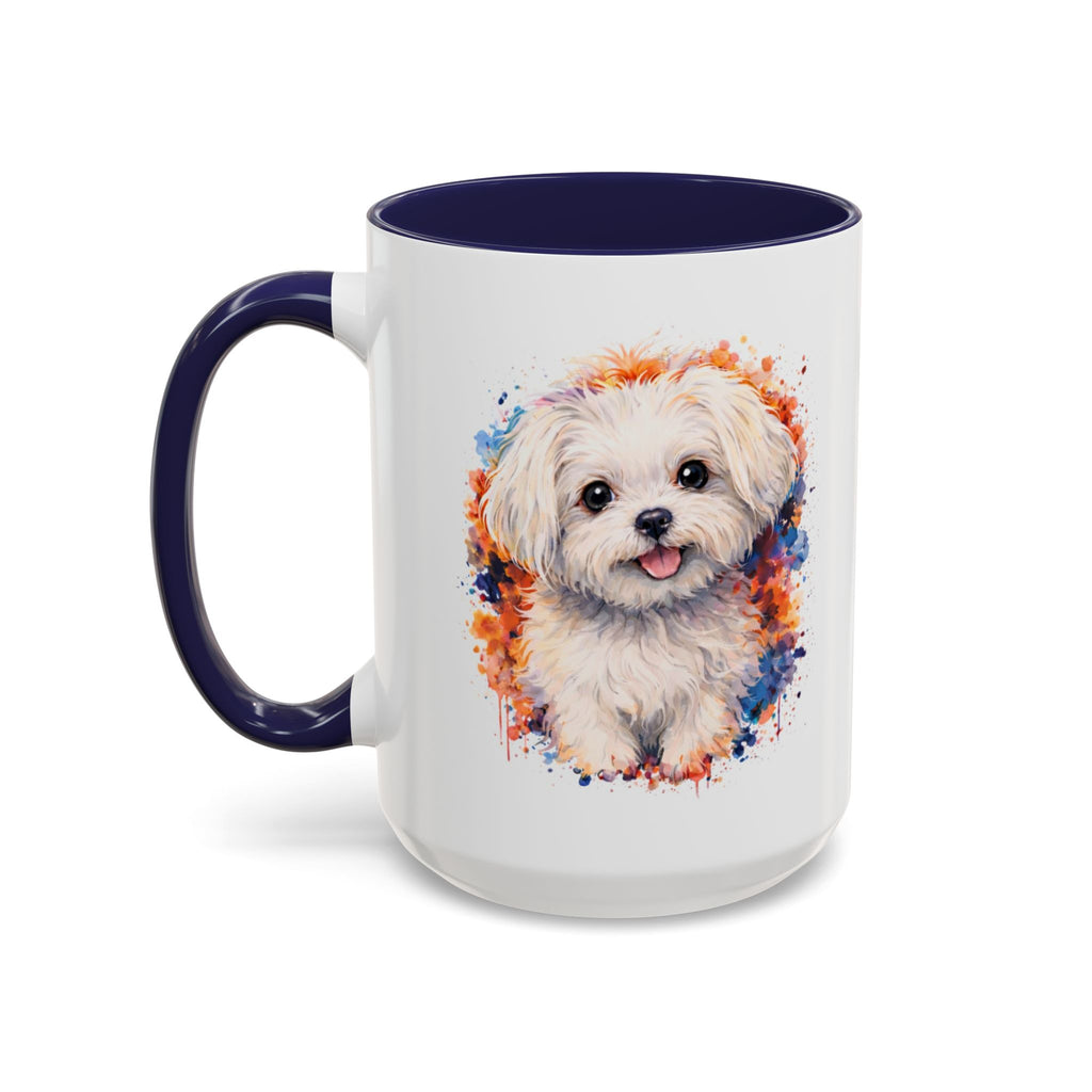 Maltese dog coffee cup watercolor puppy art coffee and Maltese cuddles quote