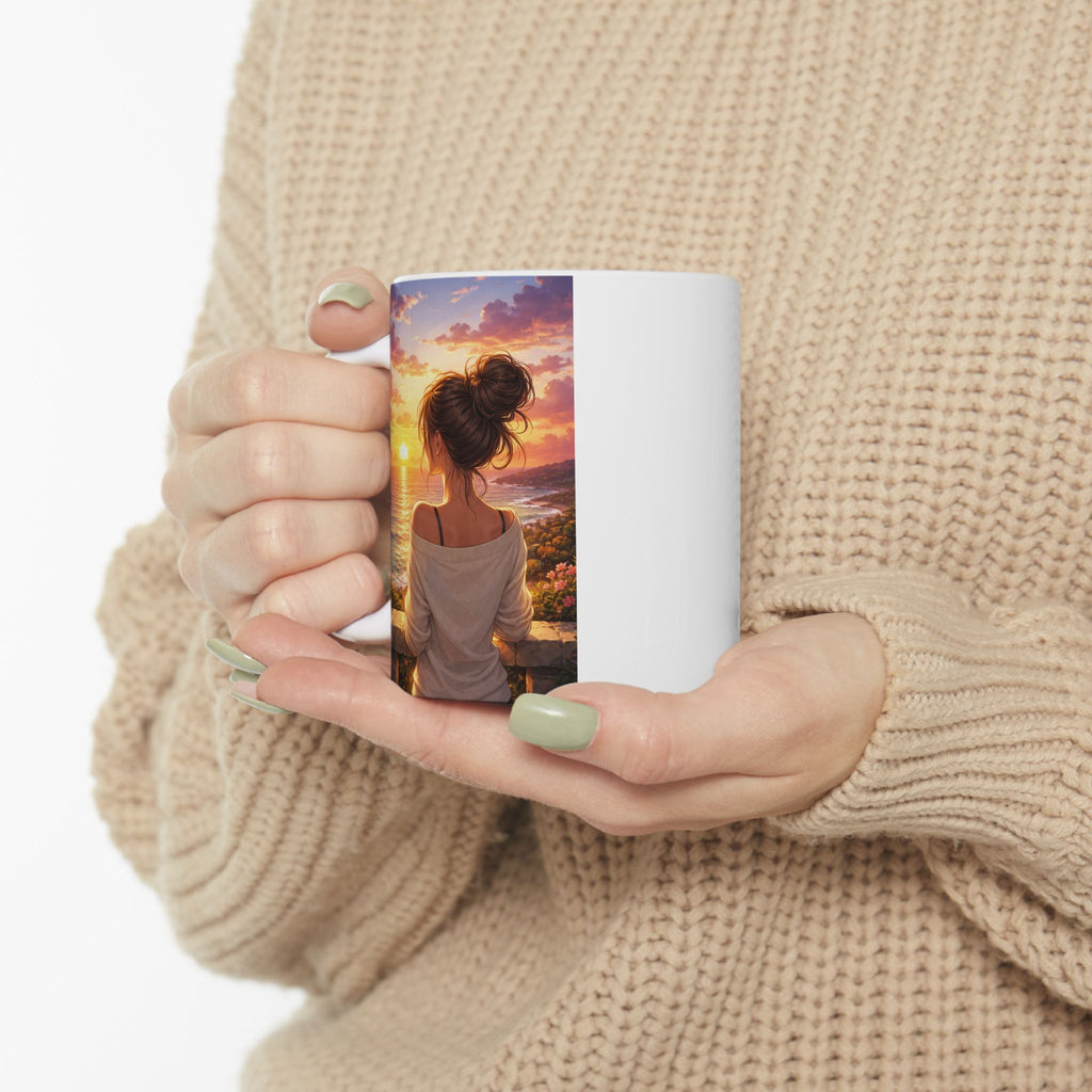 Sunset beach serenity coffee mug enjoy the small moments in life inspirational