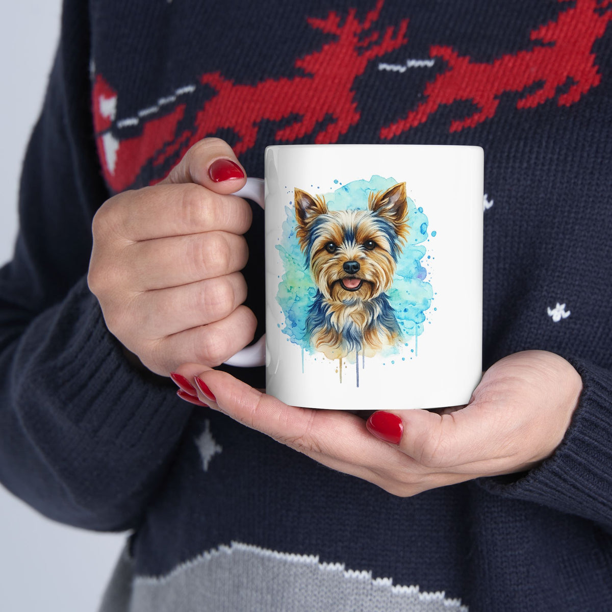 Yorkie Watercolor Coffee Mug | yorkies are angels without wings | 11oz 15oz