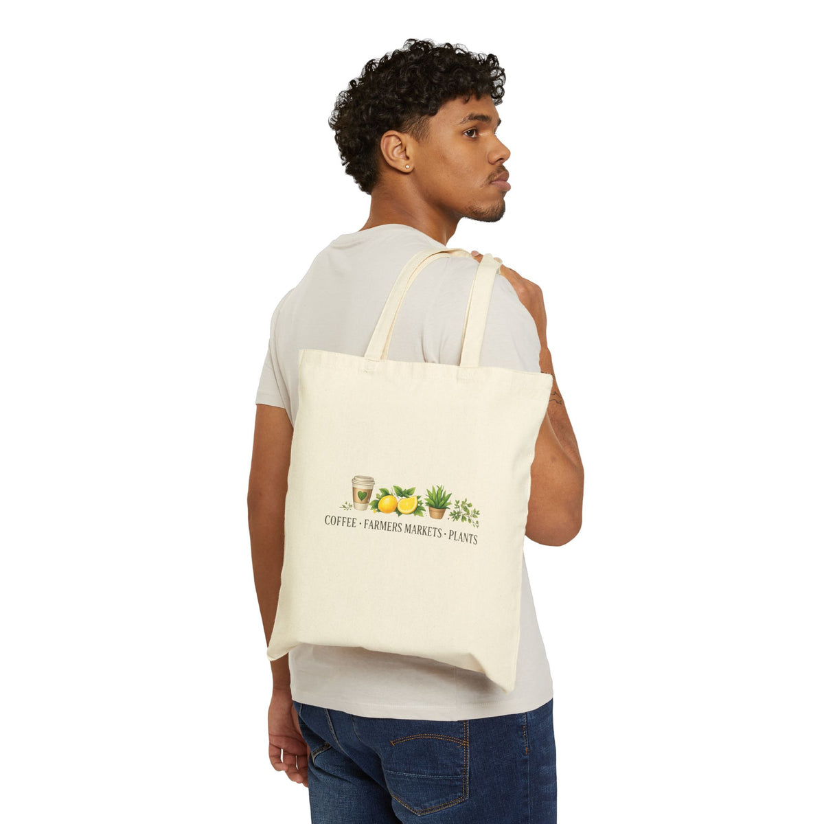 Coffee Farmers Markets Plants canvas tote eco-friendly reusable shopping gift