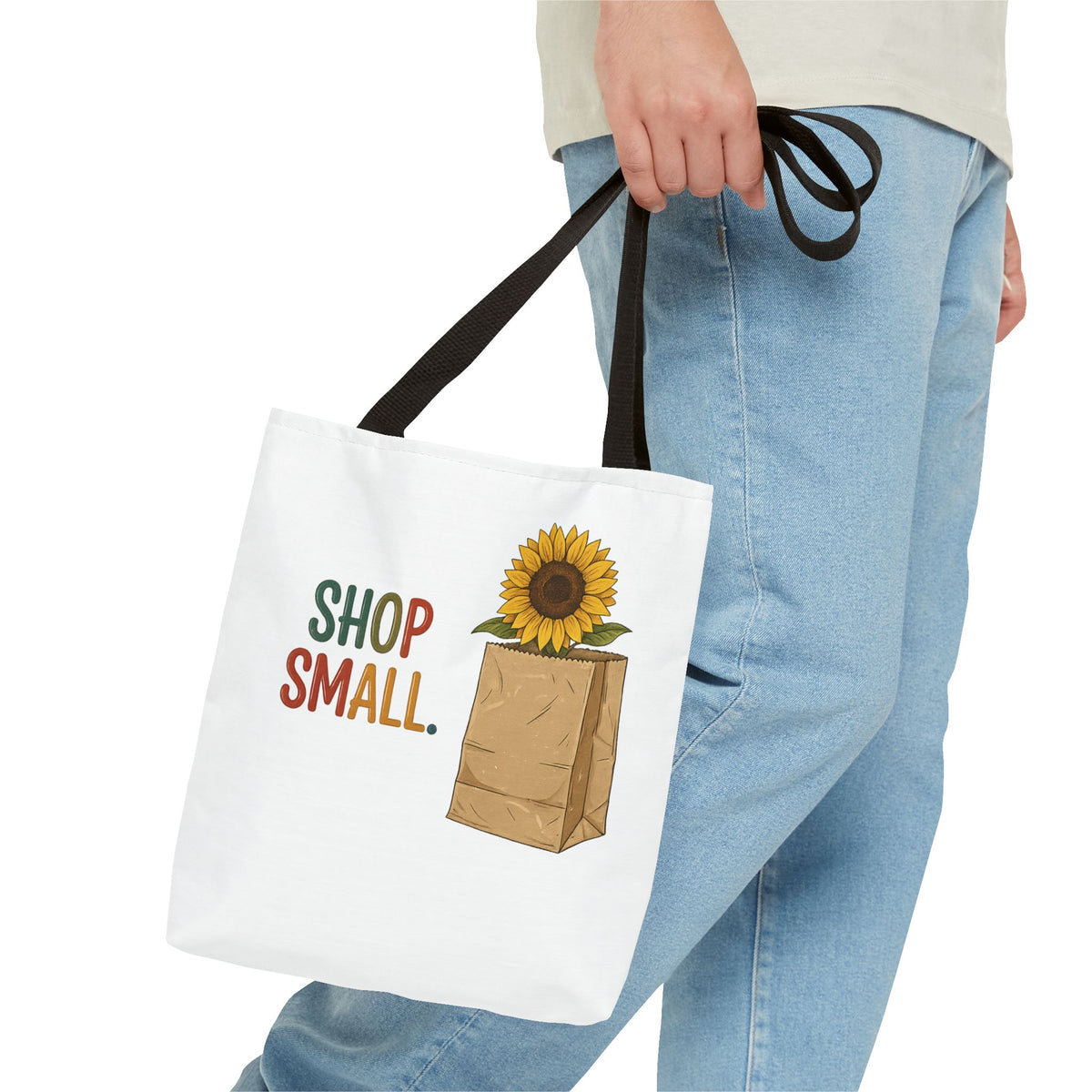 Shop Small Sunflower Tote Bag | farmers market canvas bag | 13" x 13"