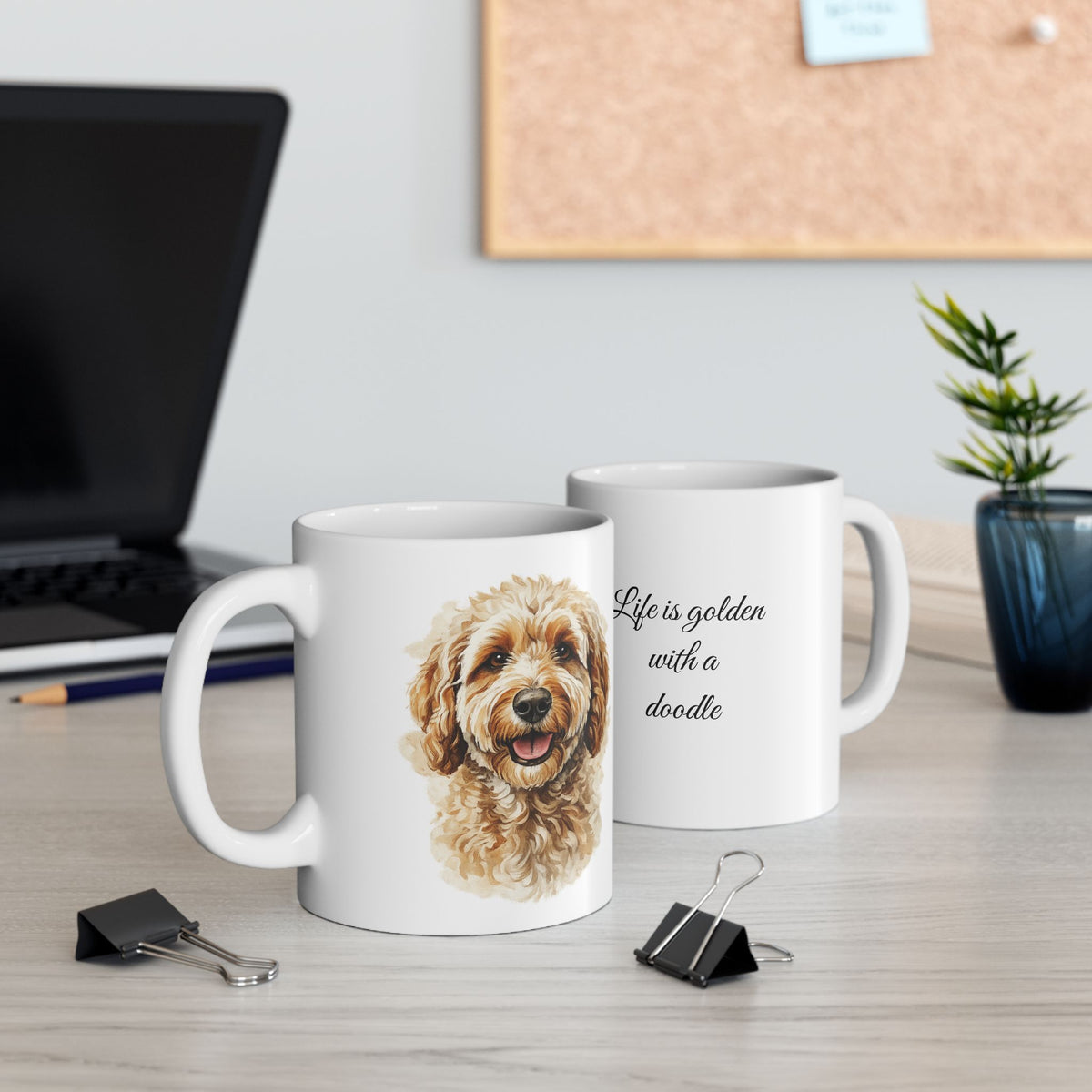 Goldendoodle coffee Mug | Life is golden with a doodle quote | 11oz 15oz