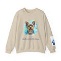 Yorkie watercolor sweatshirt lattes and yorkie kisses dog mom dad pullover