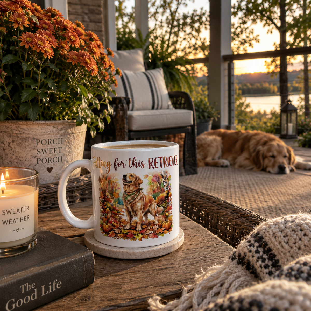 Golden Retriever Fall Mug | Cute Autumn Dog Lover Gift (11oz)