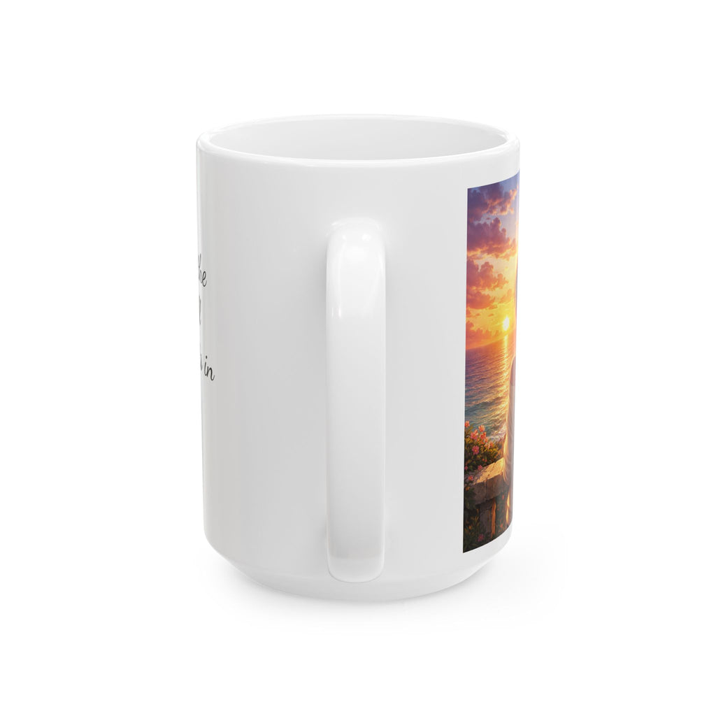 Sunset beach serenity coffee mug enjoy the small moments in life inspirational