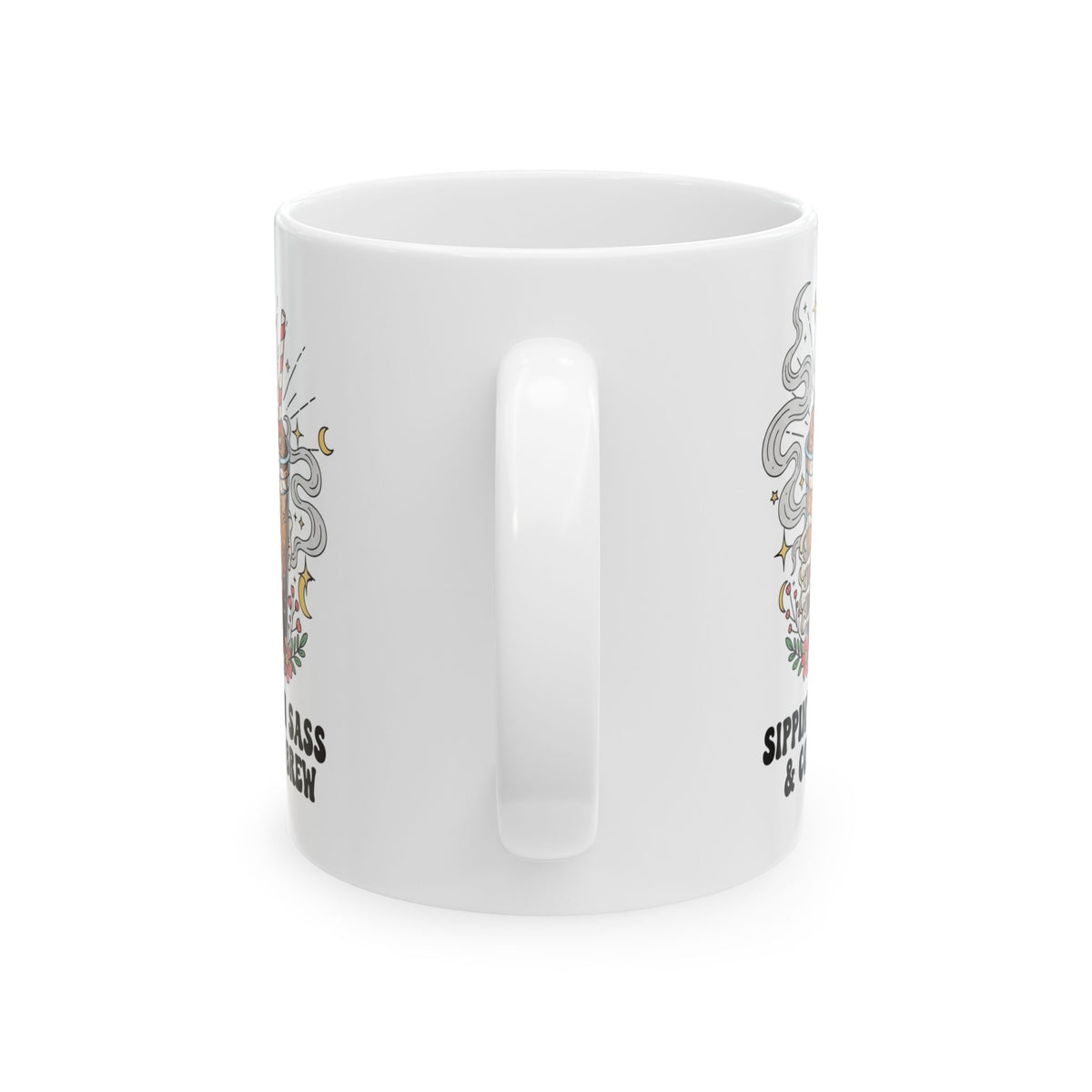 skull and cold brew coffee mug | sippin on sass and coldbrew | 11oz 15oz