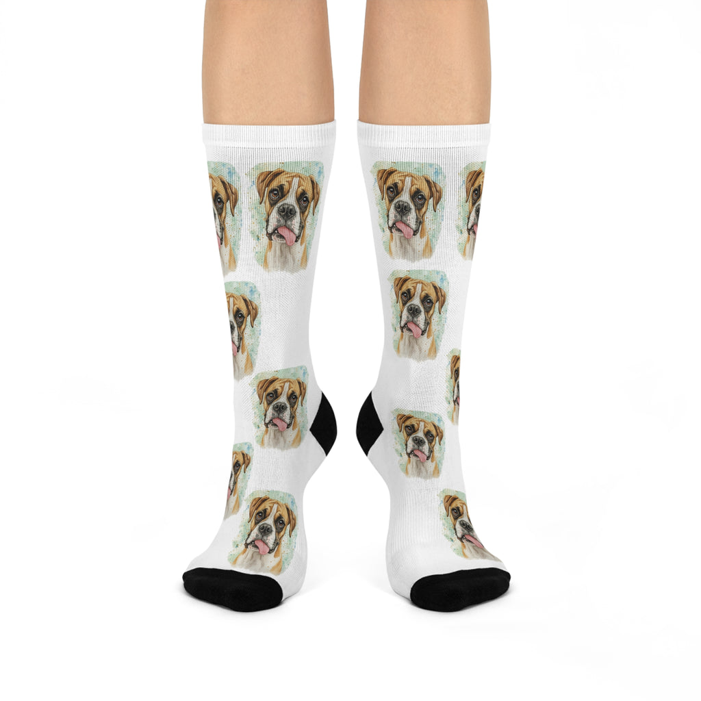 Boxer Graphic socks funny boxer with tongue sticking out dog lover gifts