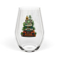 Good Vibes Only stemless wine glass 11.75oz retro boombox plant art gift