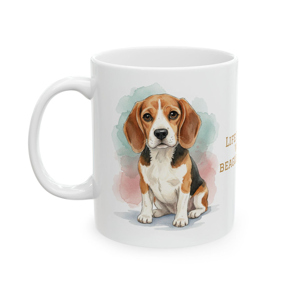 Beagle coffee mug watercolor life is better with a beagle quote 11oz 15oz