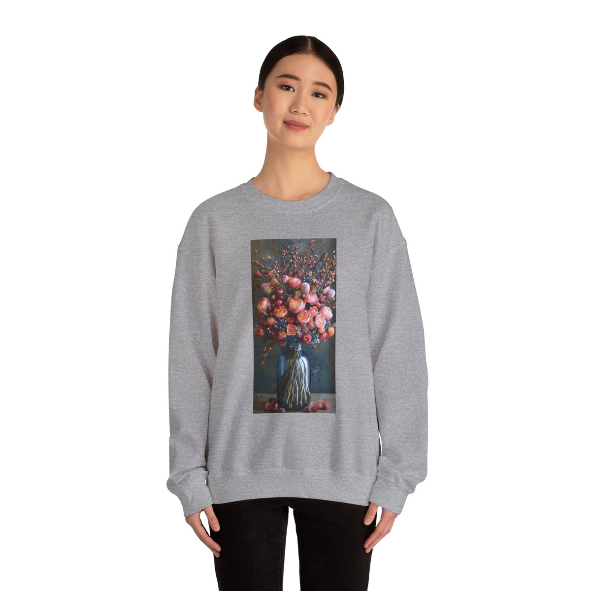 Fine Art Floral still life sweatshirt graphic pullover wild at heart quote