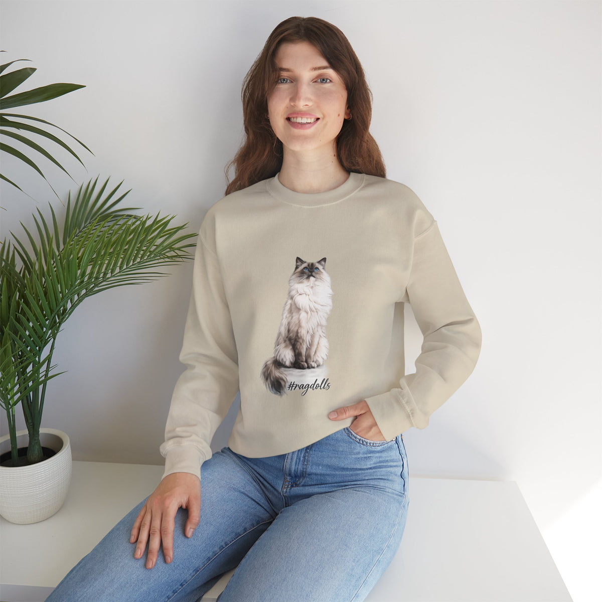 Ragdoll cat crewneck sweatshirt | cozy cat apparel | small-3xl