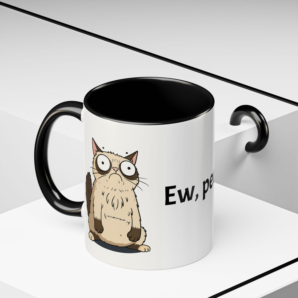 Ew people cat coffee mug funny sarcastic introvert gift black accent cup 11 15oz