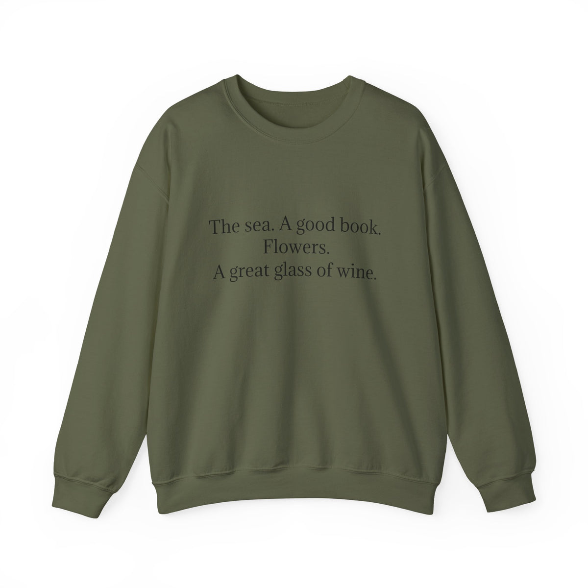 Minimalist sweatshirt the sea A good book flowers wine coastal aesthetic comfy