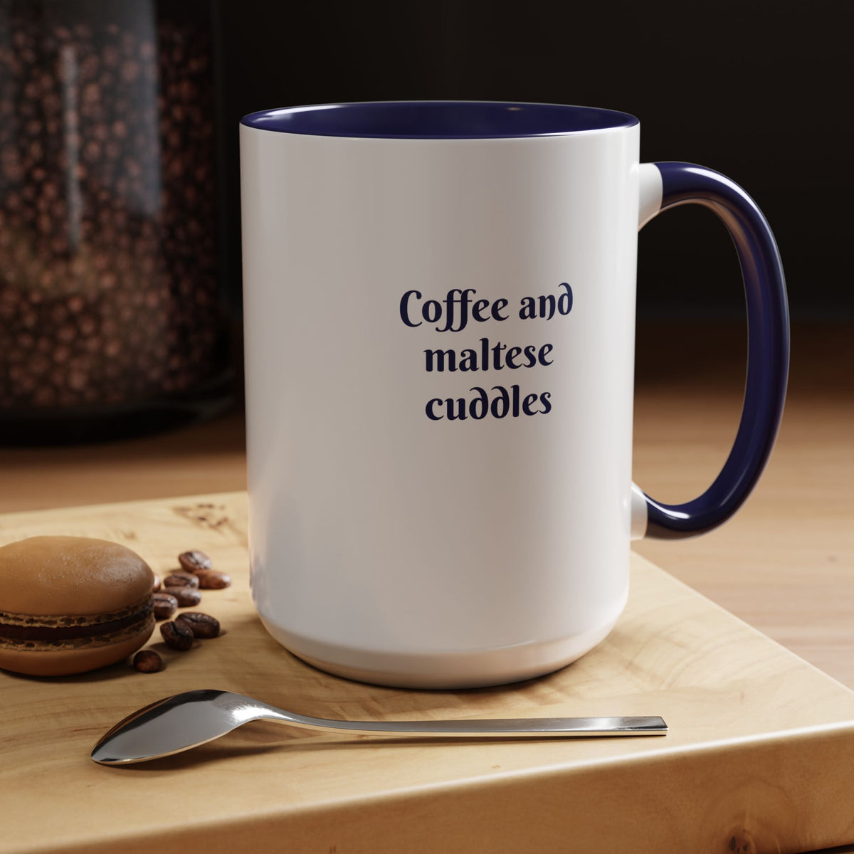 Maltese dog coffee cup watercolor puppy art coffee and Maltese cuddles quote