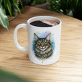 Watercolor Tabby Cat Mug | Ceramic Coffee Cup | cat lover gift