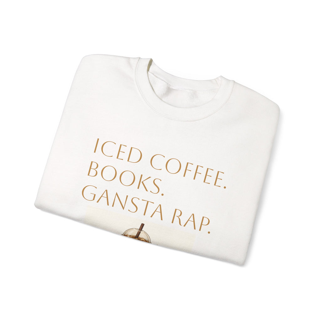 Iced Coffee Books Gangsta Rap Sweatshirt Graphic pullover long sleeve cozy gift